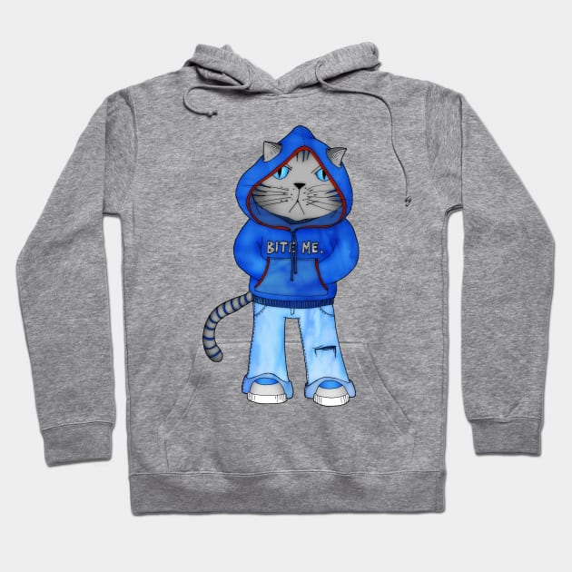 Bad Day Kitty Hoodie by micklyn